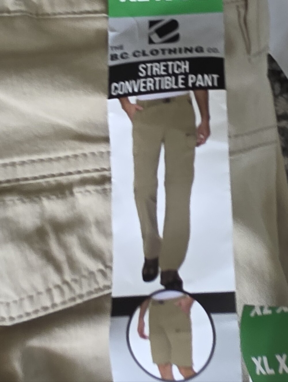 BC CLOTHING Convertible Pants Tan 1967447 XLx32 NEW